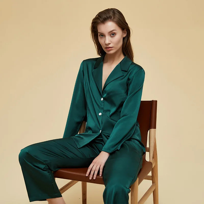 Ensemble Pyjama Long En Satin — vue 3