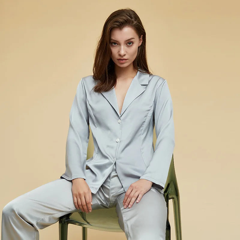 Ensemble Pyjama Long En Satin — vue 5