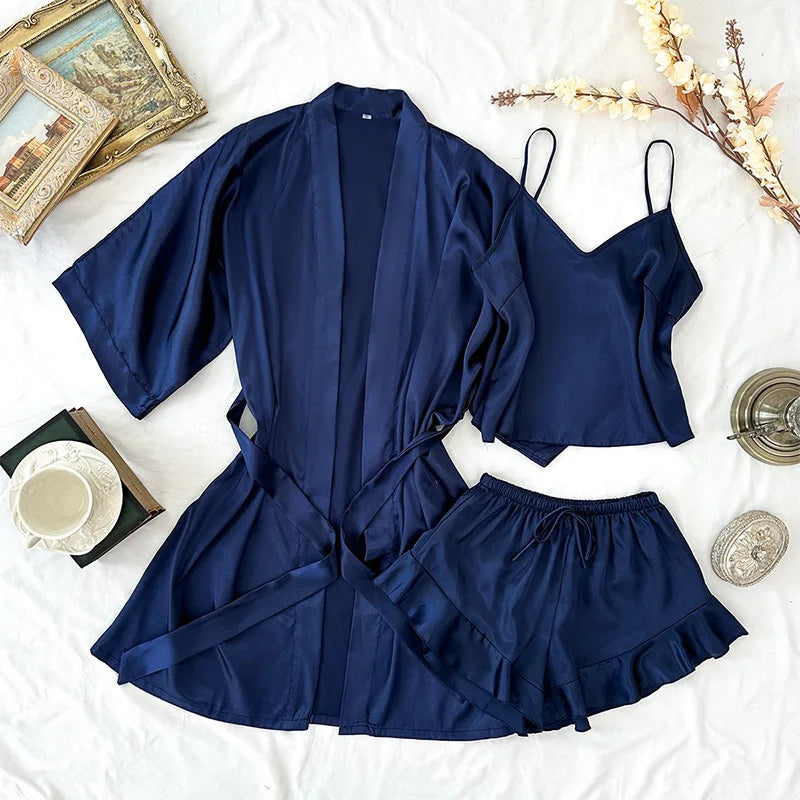Ensemble Pyjama Satin 3 Pieces — vue 2