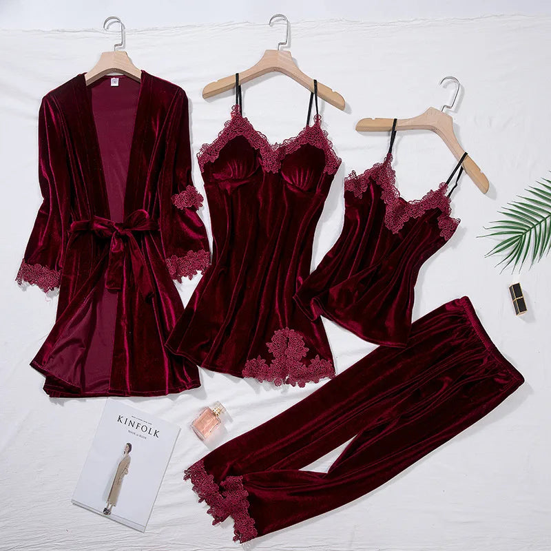 Pyjama Satin Bordeaux — vue 2