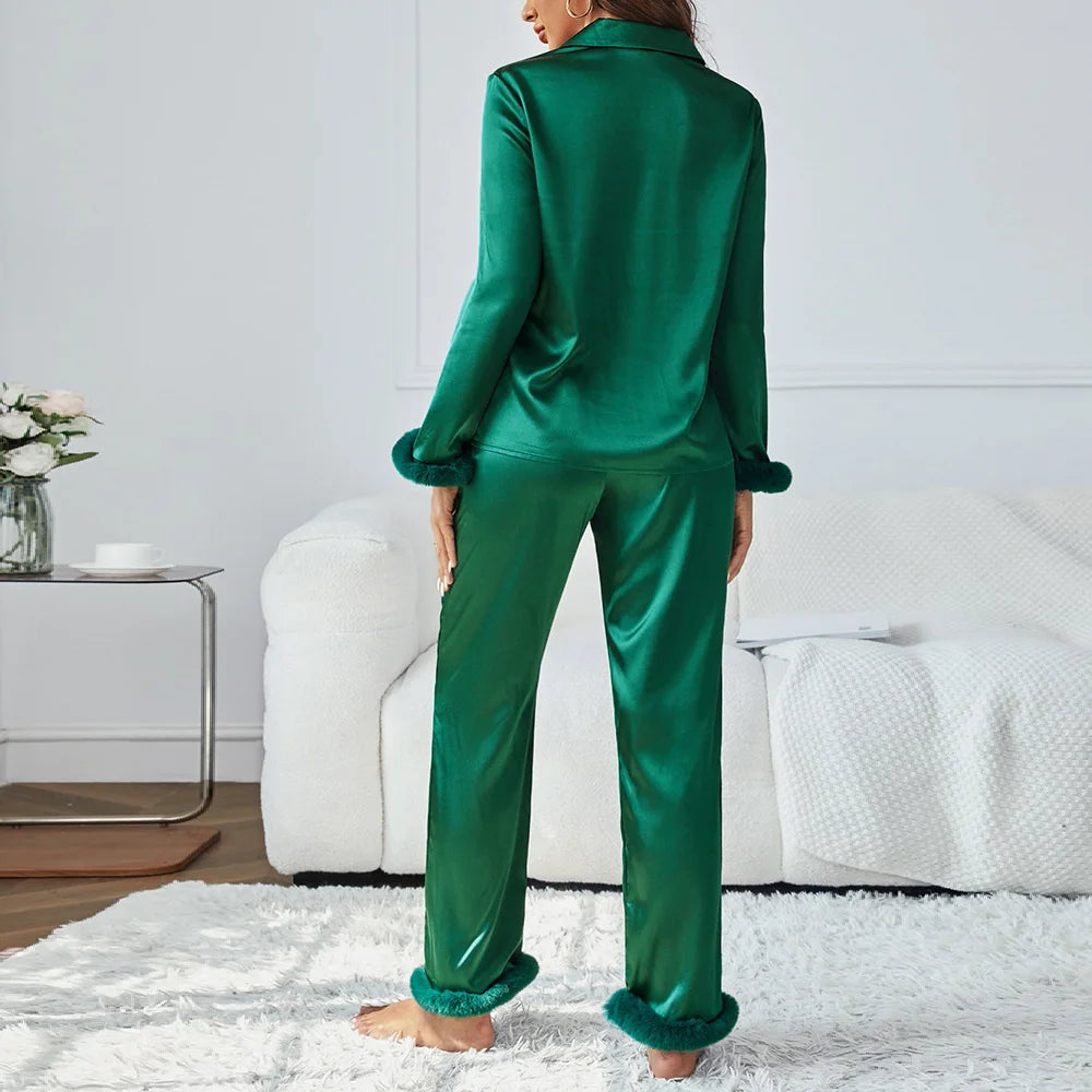 Pyjama Satin Vert — vue 5