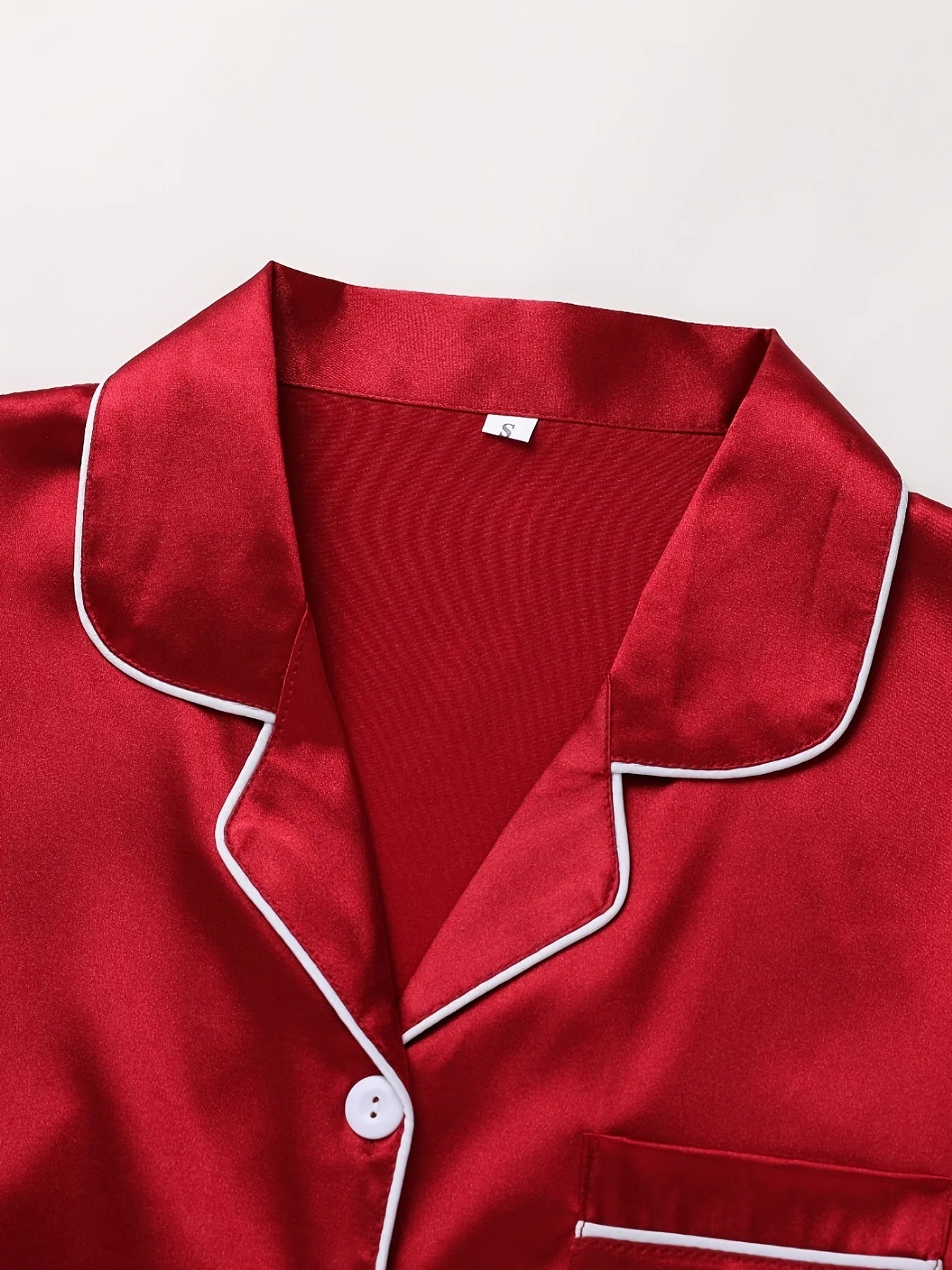 Pyjama Satin Rouge — vue 3