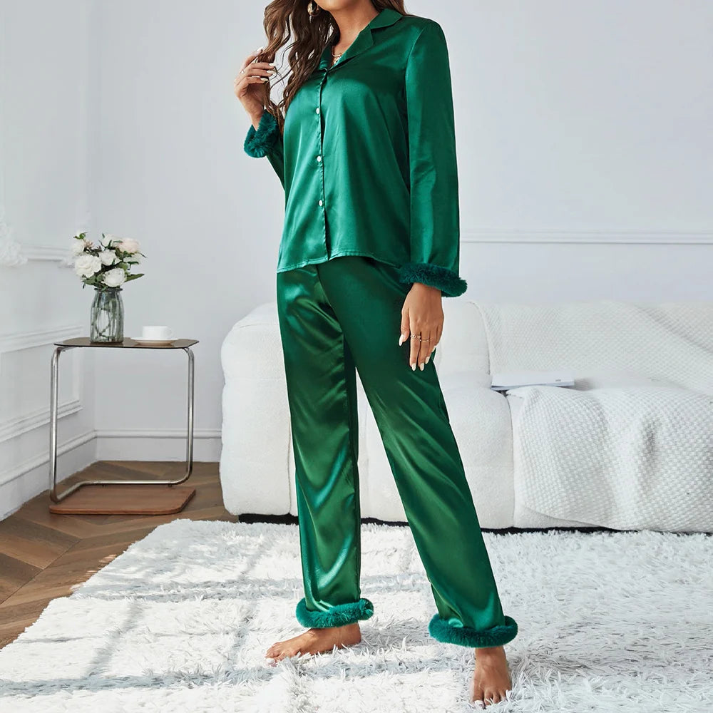 Pyjama Satin Vert