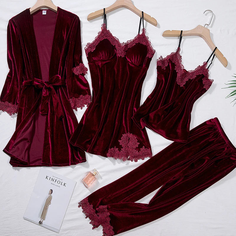 Pyjama Satin Bordeaux