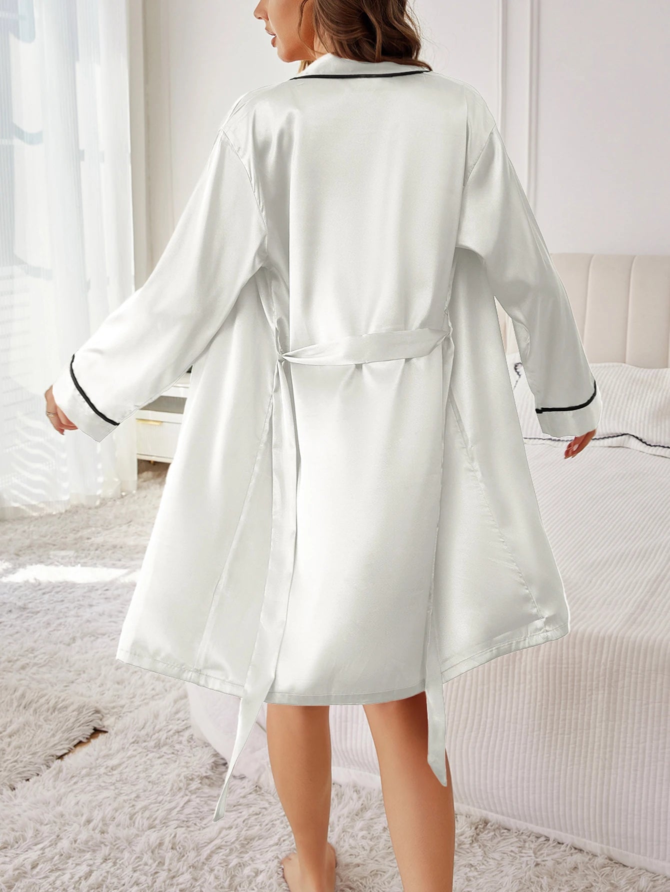 Pyjama Femme Satin Blanc