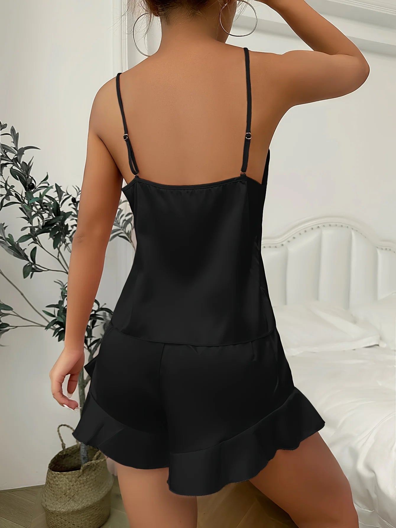 Pyjama 3 Pieces Satin Femme — vue 10
