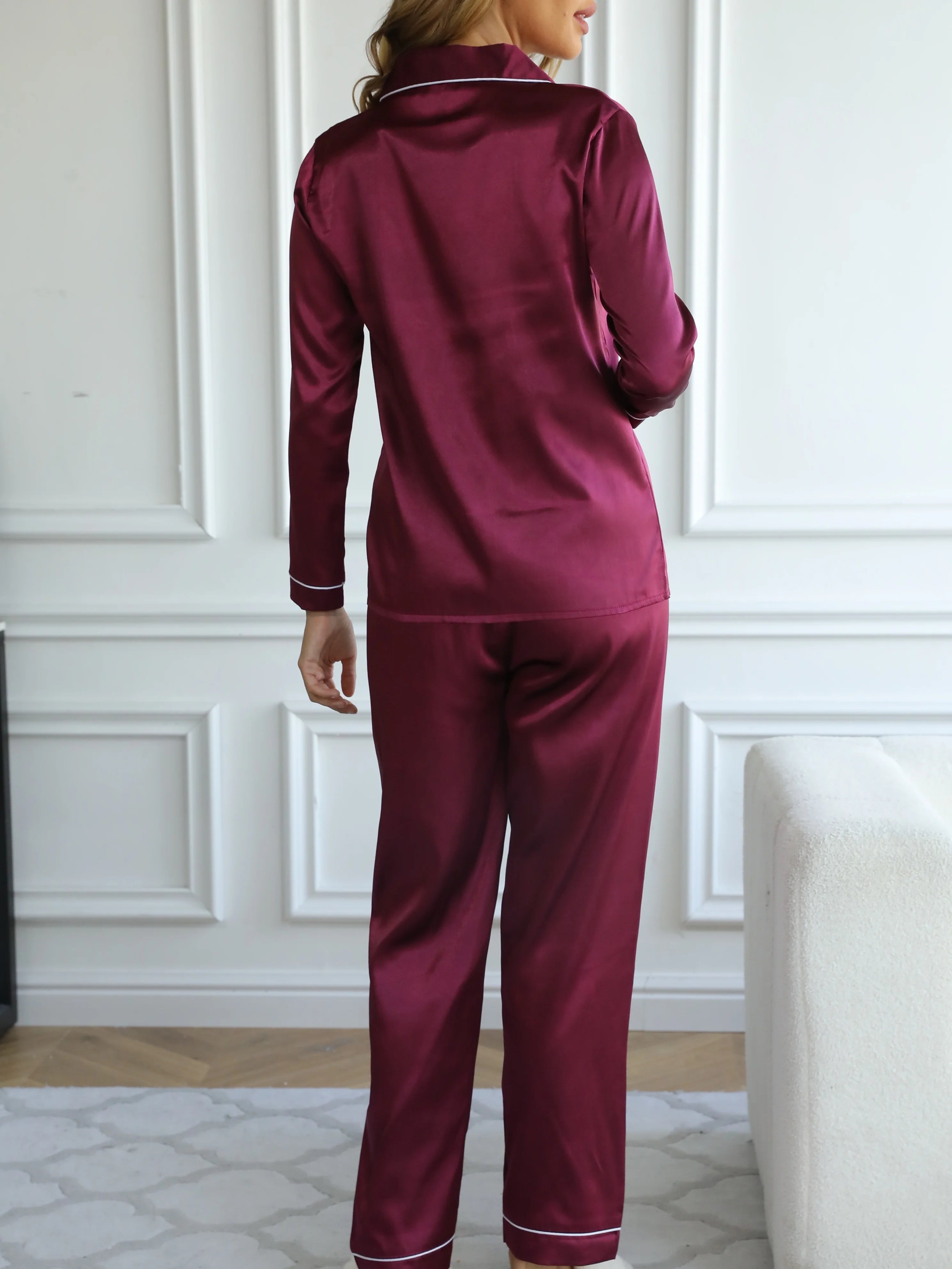 Pyjama Satin Rouge — vue 7