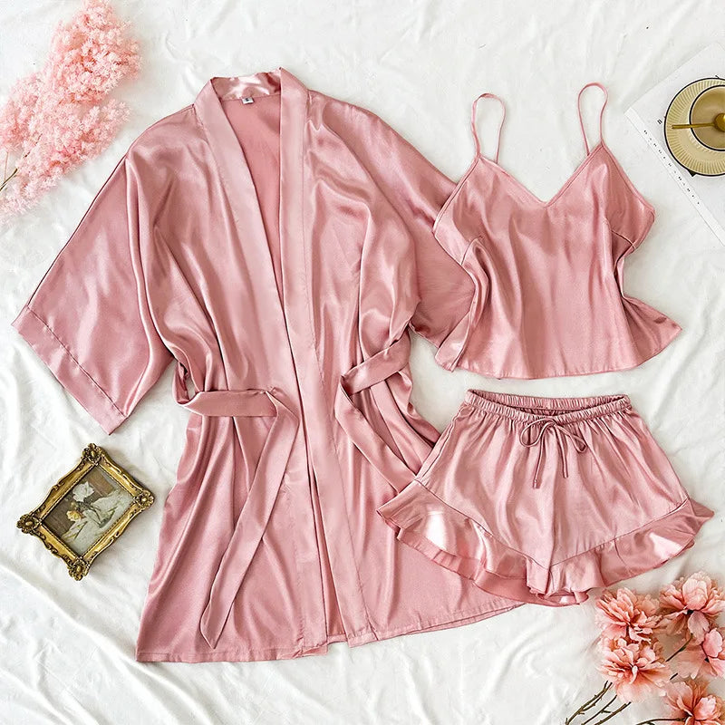 Ensemble Pyjama Satin 3 Pieces — vue 6