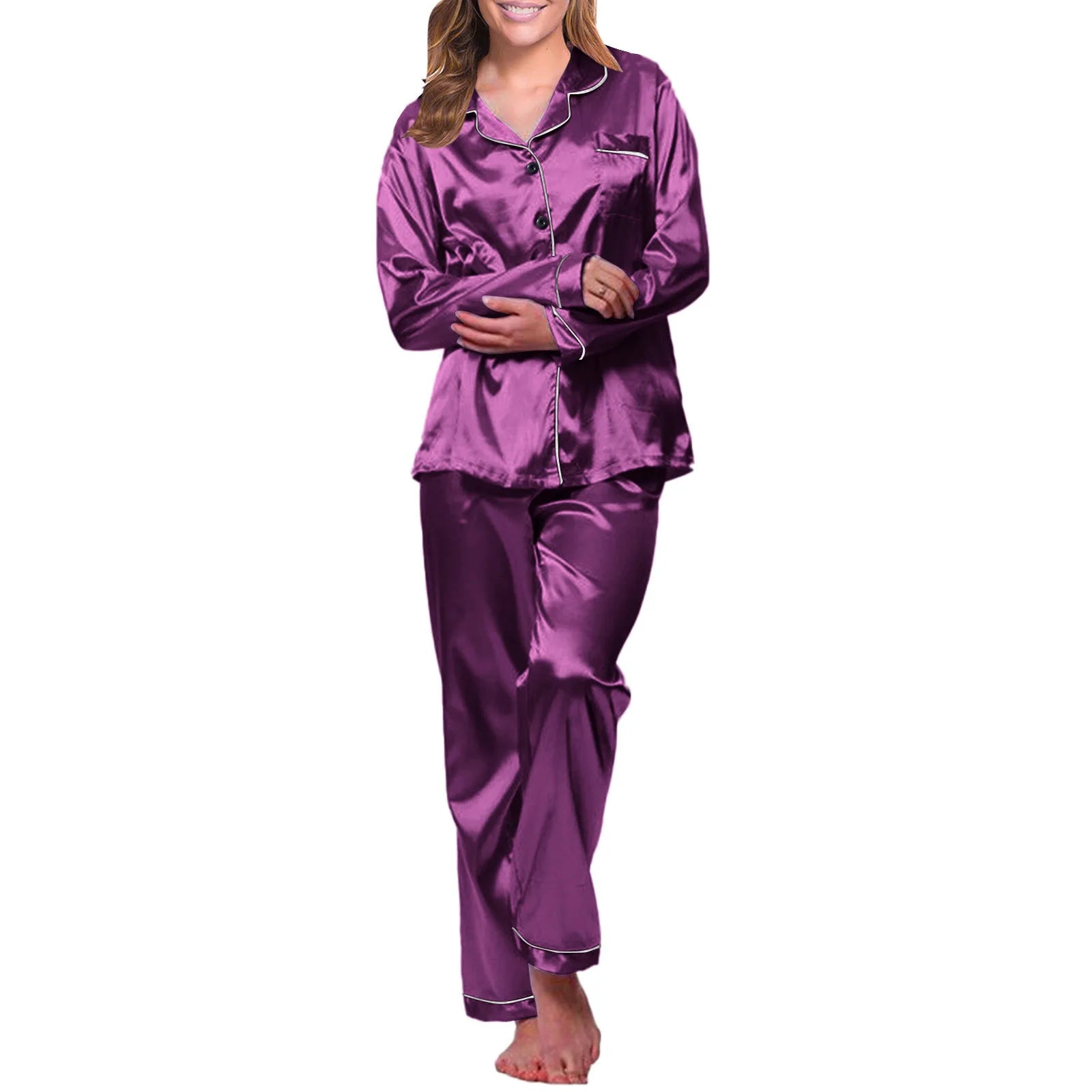 Pyjama En Satin Pour Femme Pas Cher — vue 10