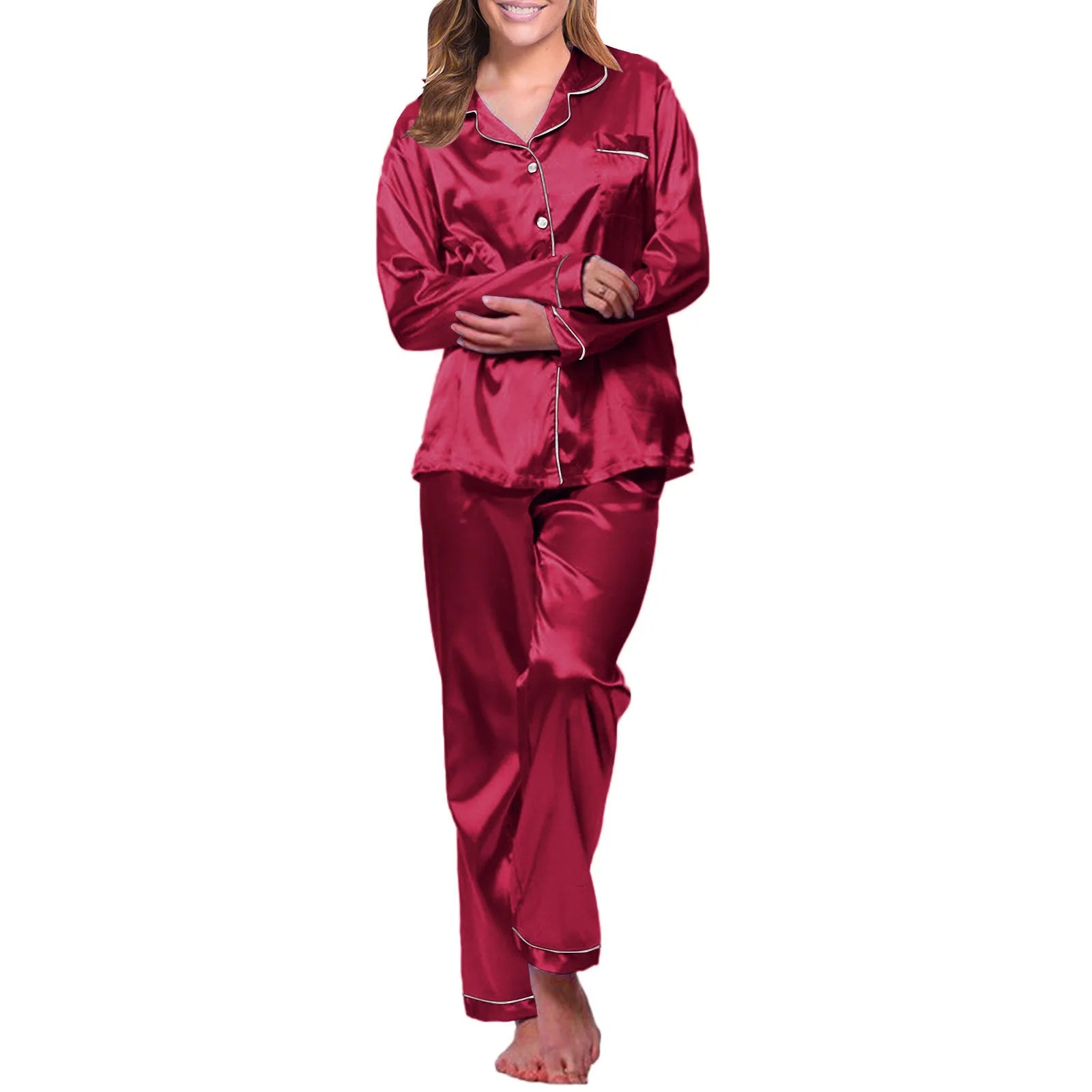 Pyjama En Satin Pour Femme Pas Cher — vue 6