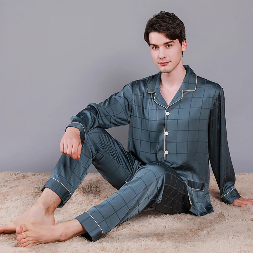 Ensemble Pyjama Satin Homme — vue 3