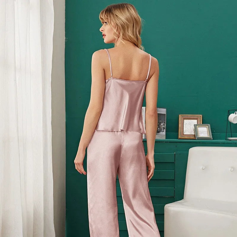 Pyjama Femme Rose Satin — vue 3