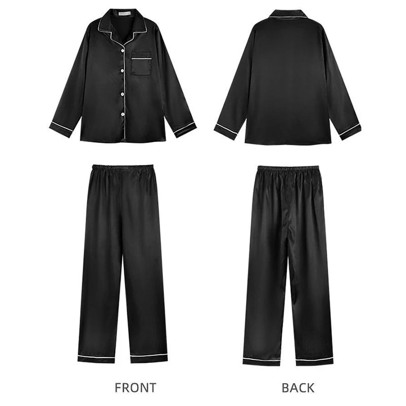 Pyjama Femme Satin Noir — vue 2