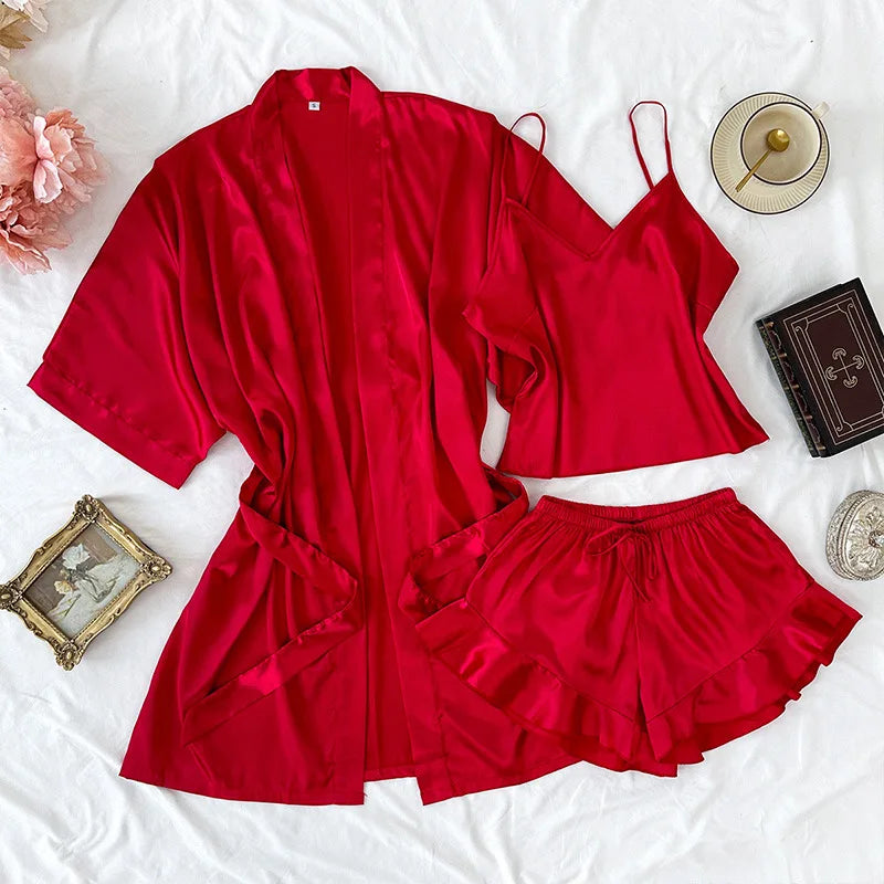 Ensemble Pyjama Satin 3 Pieces — vue 5